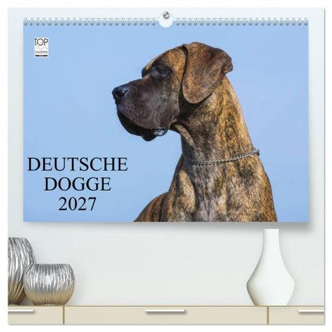 Deutsche Dogge 2027 (hochwertiger Premium Wandkalender 2027 DIN A2 quer), Kunstdruck in Hochglanz