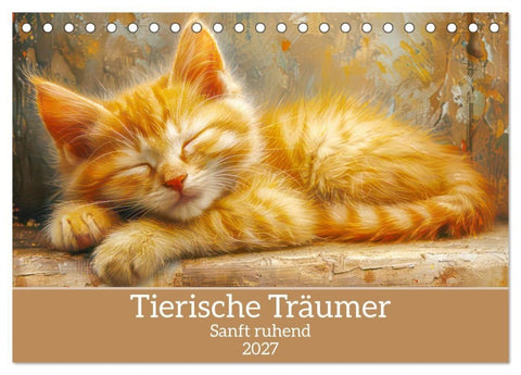 Tierische Träumer - Sanft ruhend (Tischkalender 2027 DIN A5 quer), CALVENDO Monatskalender