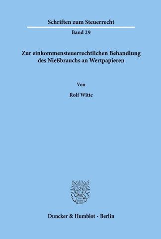 Zur einkommensteuerrechtlichen Behandlung des Nießbrauchs an Wertpapieren.