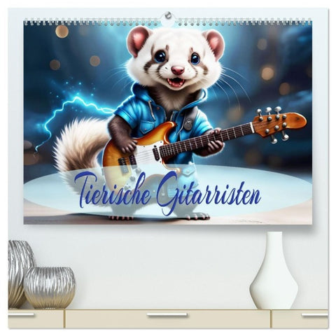 Tierische Gitarristen (hochwertiger Premium Wandkalender 2027 DIN A2 quer), Kunstdruck in Hochglanz