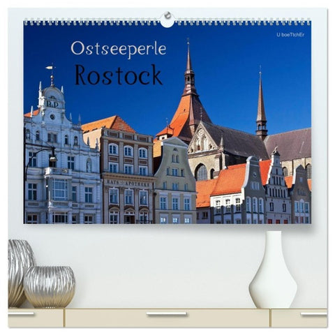 Ostseeperle Rostock (hochwertiger Premium Wandkalender 2027 DIN A2 quer), Kunstdruck in Hochglanz