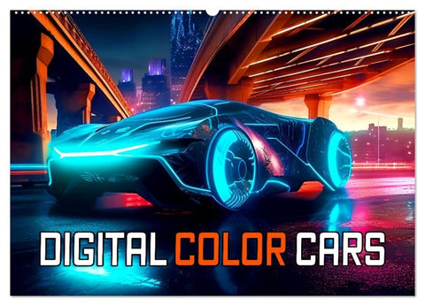 Digital Color Cars (Wandkalender 2027 DIN A2 quer), CALVENDO Monatskalender