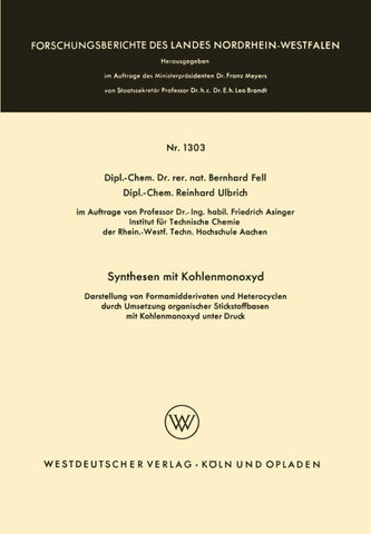 Synthesen mit Kohlenmonoxyd