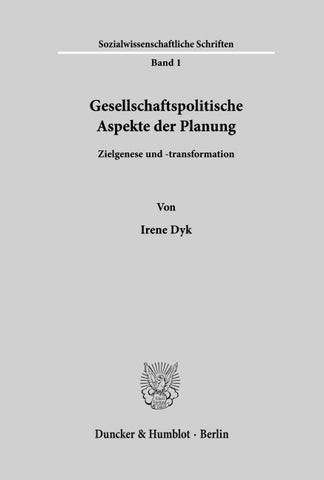 Gesellschaftspolitische Aspekte der Planung.