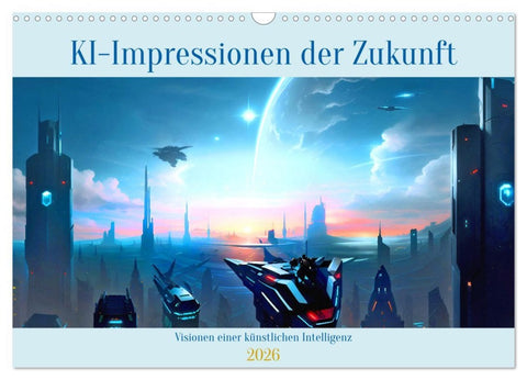 KI-Impressionen der Zukunft (Wandkalender 2026 DIN A3 quer), CALVENDO Monatskalender