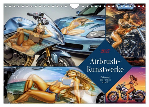 Airbrush-Kunstwerke (Wandkalender 2027 DIN A4 quer), CALVENDO Monatskalender
