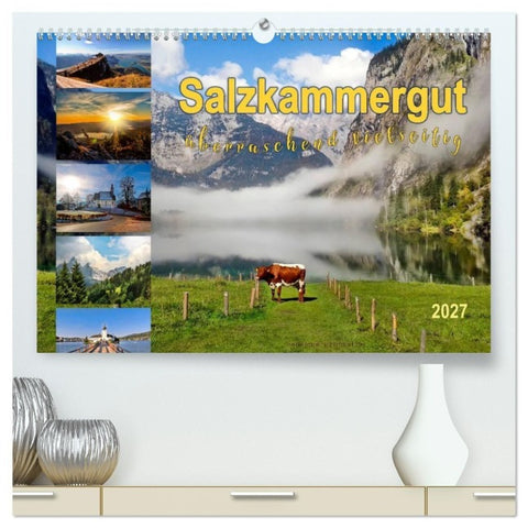 Salzkammergut, überraschend vielseitig (hochwertiger Premium Wandkalender 2027 DIN A2 quer), Kunstdruck in Hochglanz