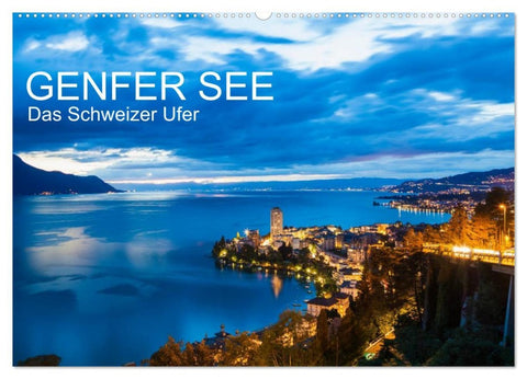 GENFER SEE Das Schweizer Ufer (Wandkalender 2026 DIN A2 quer), CALVENDO Monatskalender
