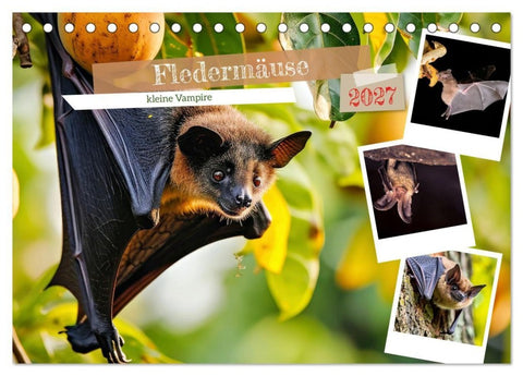 Fledermäuse - kleine Vampire (Tischkalender 2027 DIN A5 quer), CALVENDO Monatskalender