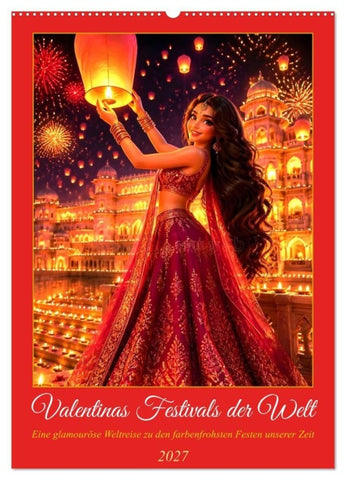 Valentinas Festivals der Welt (Wandkalender 2027 DIN A2 hoch), CALVENDO Monatskalender