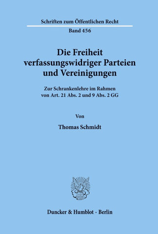 Die Freiheit verfassungswidriger Parteien und Vereinigungen.