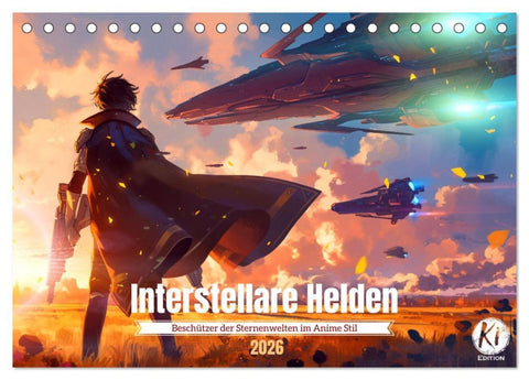 Interstellare Helden (Tischkalender 2026 DIN A5 quer), CALVENDO Monatskalender