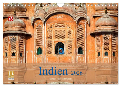 Indien 2026 Tempel, Tiger und Paläste (Wandkalender 2026 DIN A4 quer), CALVENDO Monatskalender