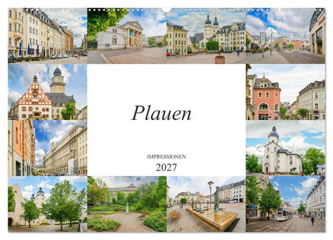 Plauen Impressionen (Wandkalender 2027 DIN A2 quer), CALVENDO Monatskalender