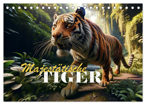 Majestätische Tiger (Tischkalender 2026 DIN A5 quer), CALVENDO Monatskalender