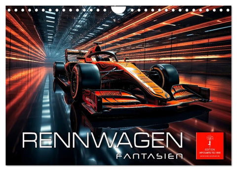 Rennwagen Fantasien (Wandkalender 2026 DIN A4 quer), CALVENDO Monatskalender