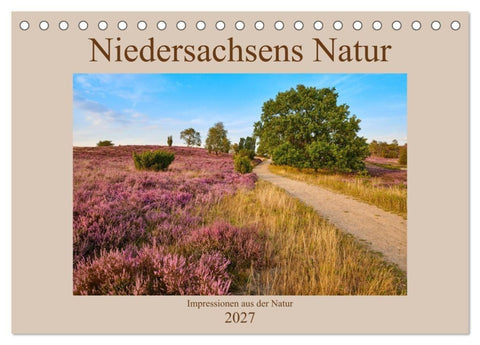 Niedersachsens Natur (Tischkalender 2027 DIN A5 quer), CALVENDO Monatskalender