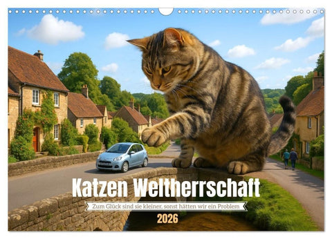 Katzen Weltherrschaft (Wandkalender 2026 DIN A3 quer), CALVENDO Monatskalender