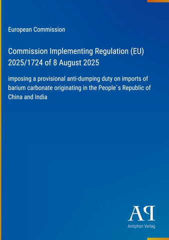 Commission Implementing Regulation (EU) 2025/1724 of 8 August 2025