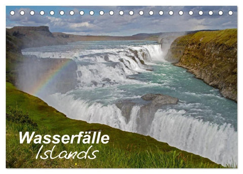 Wasserfälle Islands (Tischkalender 2027 DIN A5 quer), CALVENDO Monatskalender