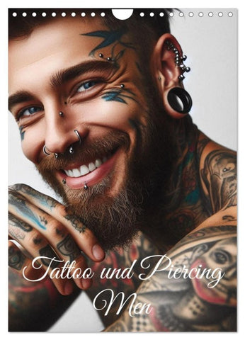 Tattoo und Piercing Men (Wandkalender 2026 DIN A4 hoch), CALVENDO Monatskalender