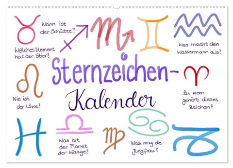 Sternzeichen-Kalender (Wandkalender 2027 DIN A2 quer), CALVENDO Monatskalender