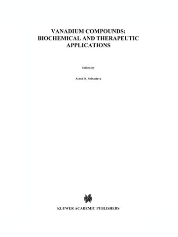 Vanadium Compounds: Biochemical and Therapeutic Applications