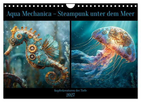 Aqua Mechanica – Steampunk unter dem Meer (Wandkalender 2027 DIN A4 quer), CALVENDO Monatskalender
