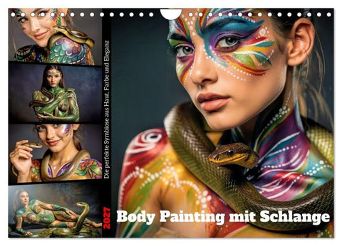 Body Painting mit Schlange (Wandkalender 2027 DIN A4 quer), CALVENDO Monatskalender