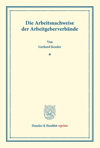 Die Arbeitsnachweise der Arbeitgeberverbände