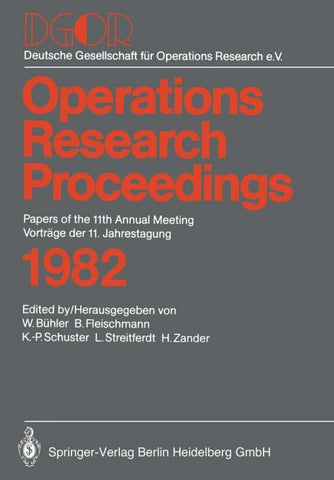 Operations Research Proceedings 1982