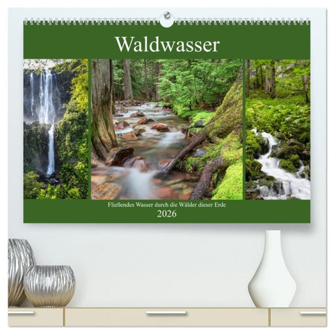 Waldwasser (hochwertiger Premium Wandkalender 2026 DIN A2 quer), Kunstdruck in Hochglanz
