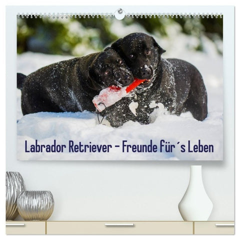 Labrador Retriever - Freunde für´s Leben (hochwertiger Premium Wandkalender 2027 DIN A2 quer), Kunstdruck in Hochglanz