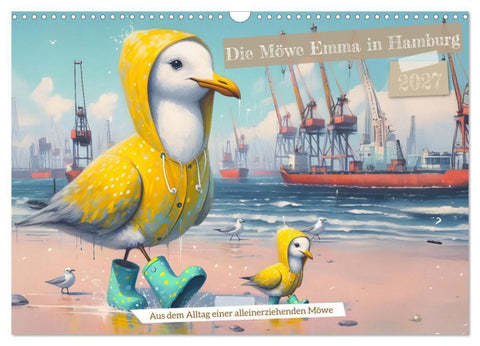 Die Möwe Emma in Hamburg (Wandkalender 2027 DIN A3 quer), CALVENDO Monatskalender