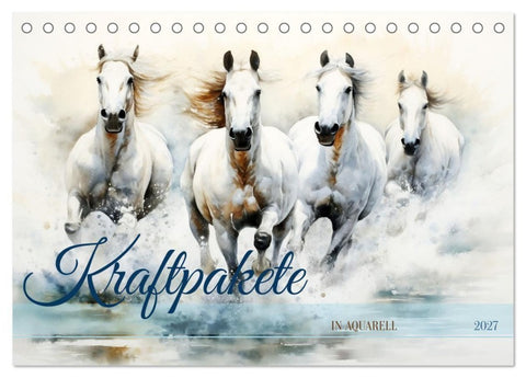 Kraftpakete in Aquarell (Tischkalender 2027 DIN A5 quer), CALVENDO Monatskalender