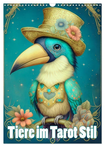 Tiere im Tarot Stil (Wandkalender 2027 DIN A3 hoch), CALVENDO Monatskalender