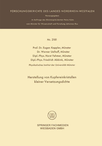Herstellung von Kupfereinkristallen kleiner Versetzungsdichte