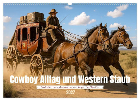 Cowboy Alltag und Western Staub (Wandkalender 2027 DIN A2 quer), CALVENDO Monatskalender