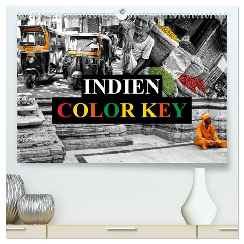 Indien Colorkey (hochwertiger Premium Wandkalender 2027 DIN A2 quer), Kunstdruck in Hochglanz