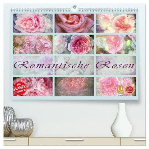 Romantische Rosen (hochwertiger Premium Wandkalender 2027 DIN A2 quer), Kunstdruck in Hochglanz