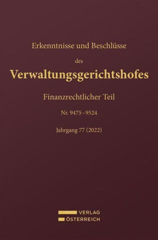 Erkenntnisse und Beschlüsse des Verwaltungsgerichtshofes