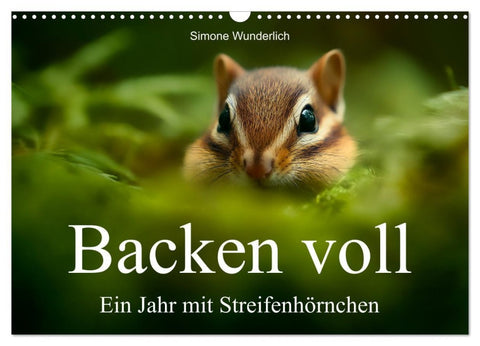 Backen voll - Ein Jahr mit Streifenhörnchen (Wandkalender 2026 DIN A3 quer), CALVENDO Monatskalender