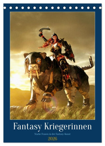 Fantasy Kriegerinnen (Tischkalender 2026 DIN A5 hoch), CALVENDO Monatskalender
