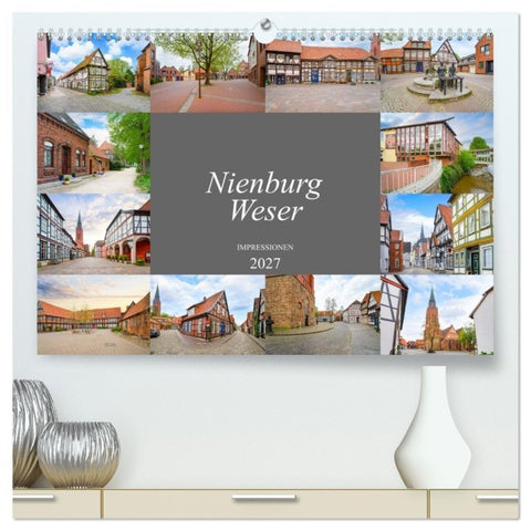 Nienburg Weser Impressionen (hochwertiger Premium Wandkalender 2027 DIN A2 quer), Kunstdruck in Hochglanz