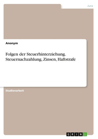 Folgen der Steuerhinterziehung. Steuernachzahlung, Zinsen, Haftstrafe