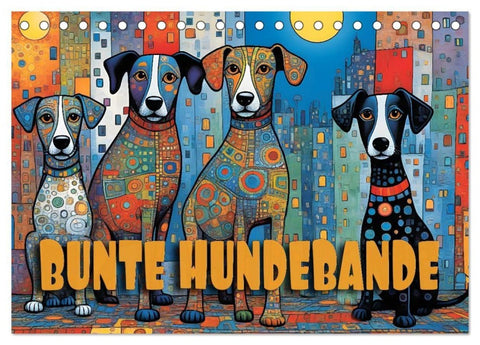 Bunte Hundebande (Tischkalender 2027 DIN A5 quer), CALVENDO Monatskalender