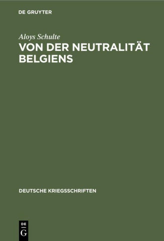 Von der Neutralität Belgiens