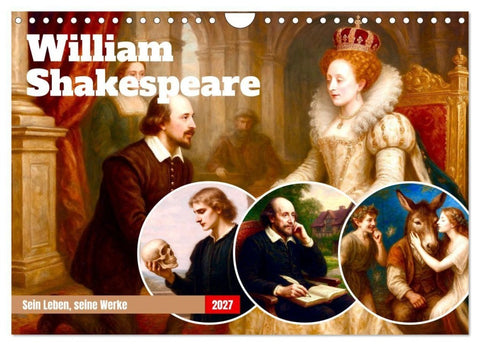 William Shakespeare (Wandkalender 2027 DIN A4 quer), CALVENDO Monatskalender