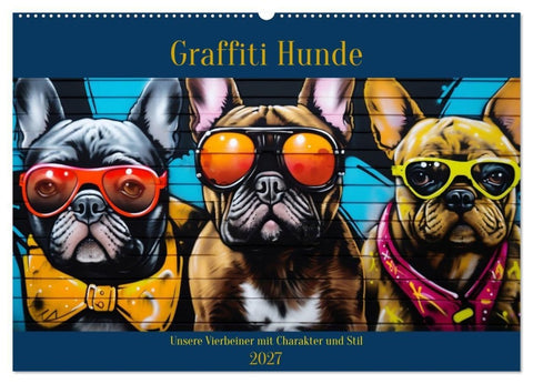Graffiti Hunde (Wandkalender 2027 DIN A2 quer), CALVENDO Monatskalender