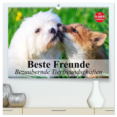 Beste Freunde. Bezaubernde Tierfreundschaften (hochwertiger Premium Wandkalender 2026 DIN A2 quer), Kunstdruck in Hochglanz
